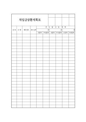 차입금상환계획표 차입금상환계획표